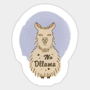 Hand Drawn Illustrations No Drama Llama No Dllama Llama Gift Sticker